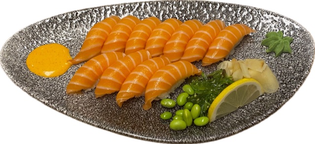 11 bitar lax nigiri