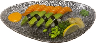 9 bitar sushi(5 lax 4 avokado)